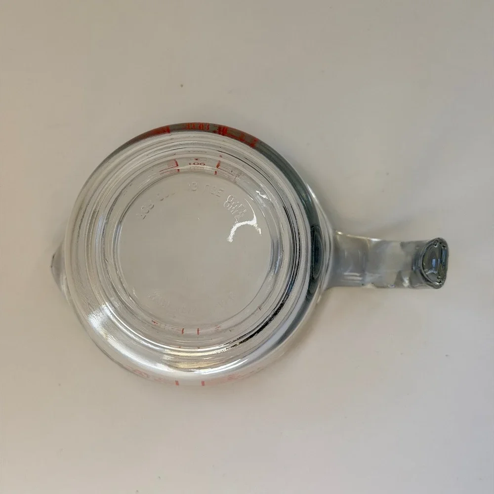 Vintage 2 Cup Measuring‎ Cup 16oz Clear Glass Kitchenware Red Markings USA
